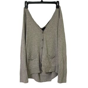 faded glory grey cardigan; size large-xl 🐭